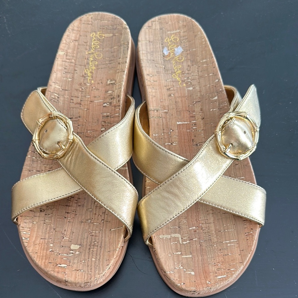 Lilly Pulitzer Gold Sandals